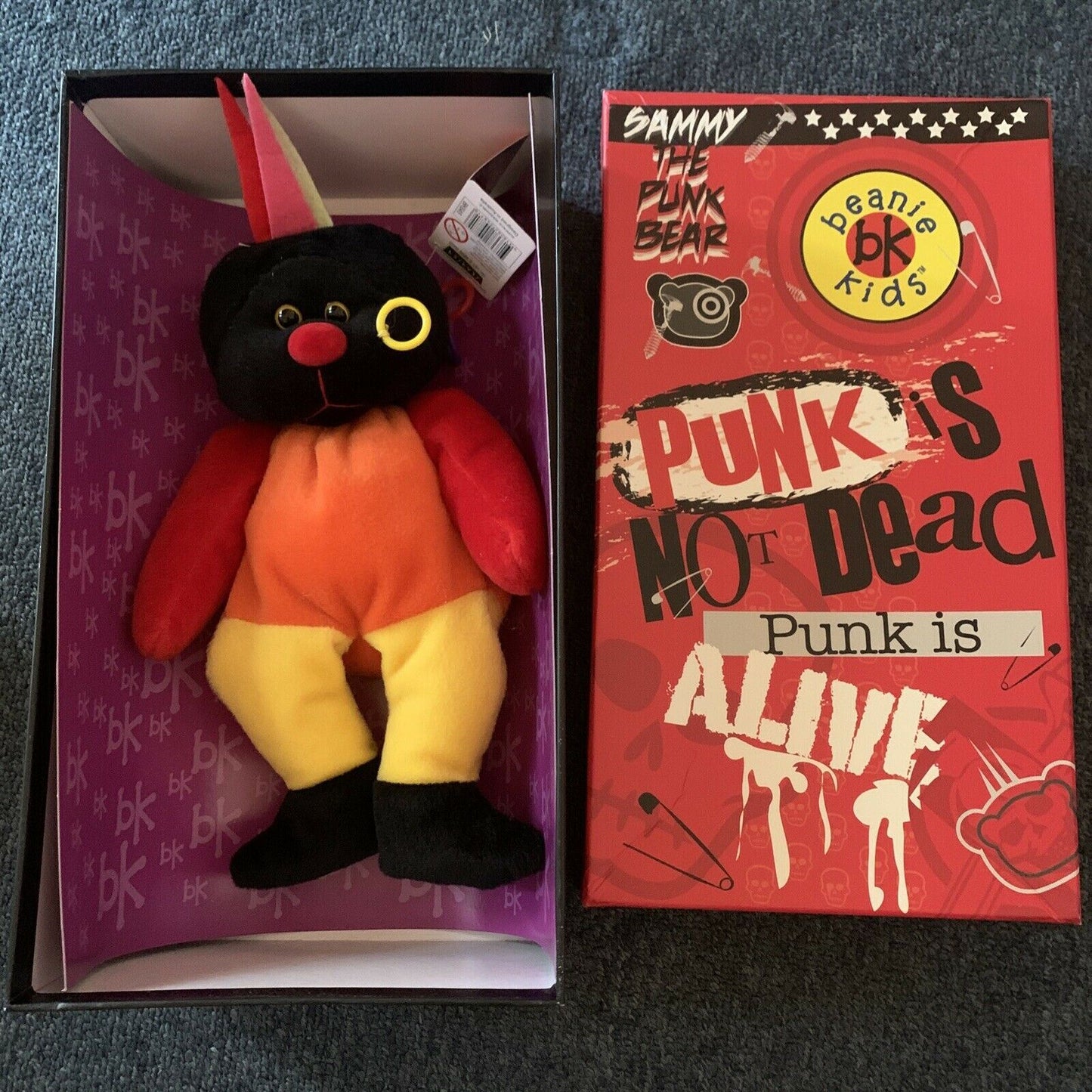 Beanie Kids SAMMY THE PUNK BEAR 26cm Tall Limited Edition with Box