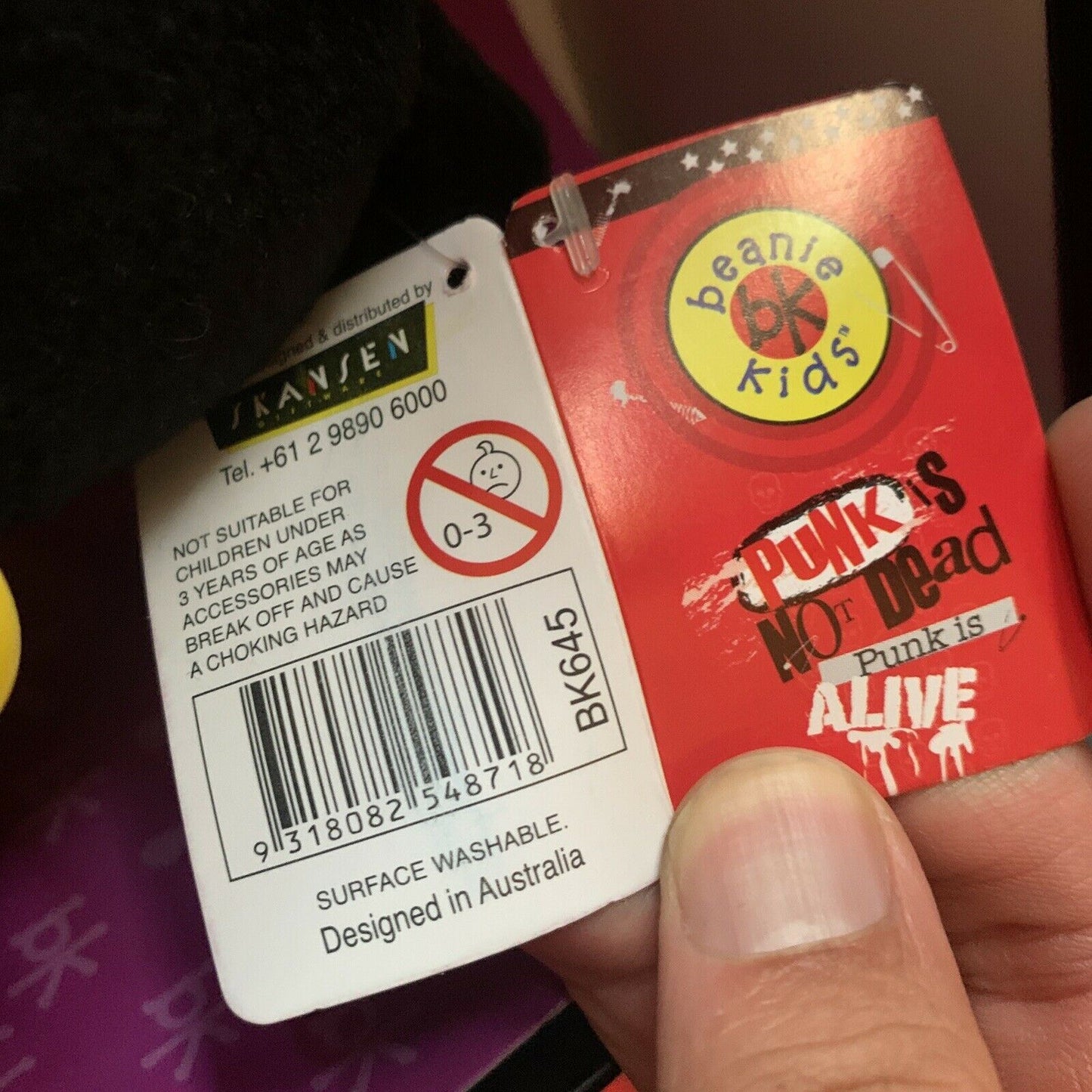 Beanie Kids SAMMY THE PUNK BEAR 26cm Tall Limited Edition with Box 