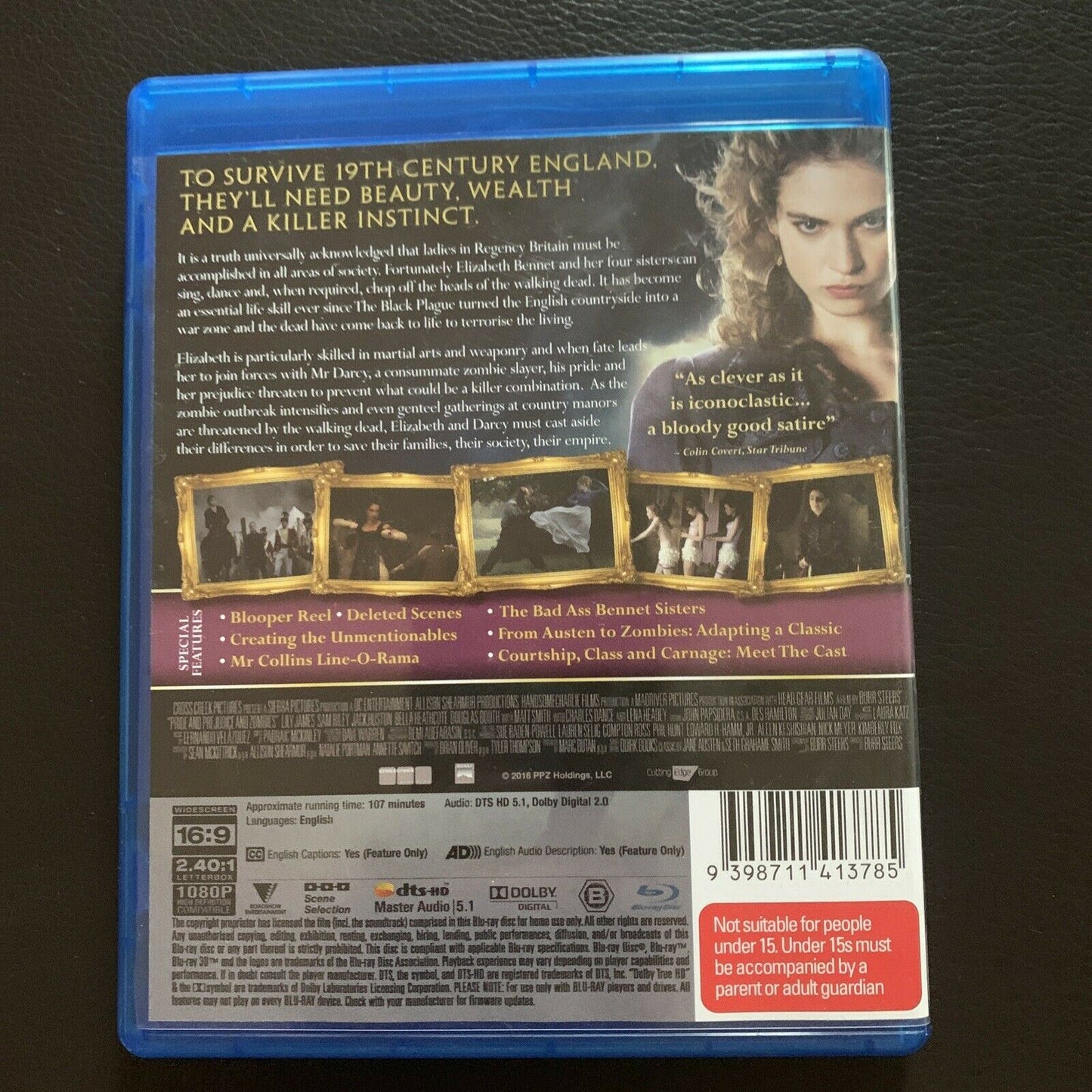 Pride and Prejudice and Zombies (Bluray, 2016) Region B