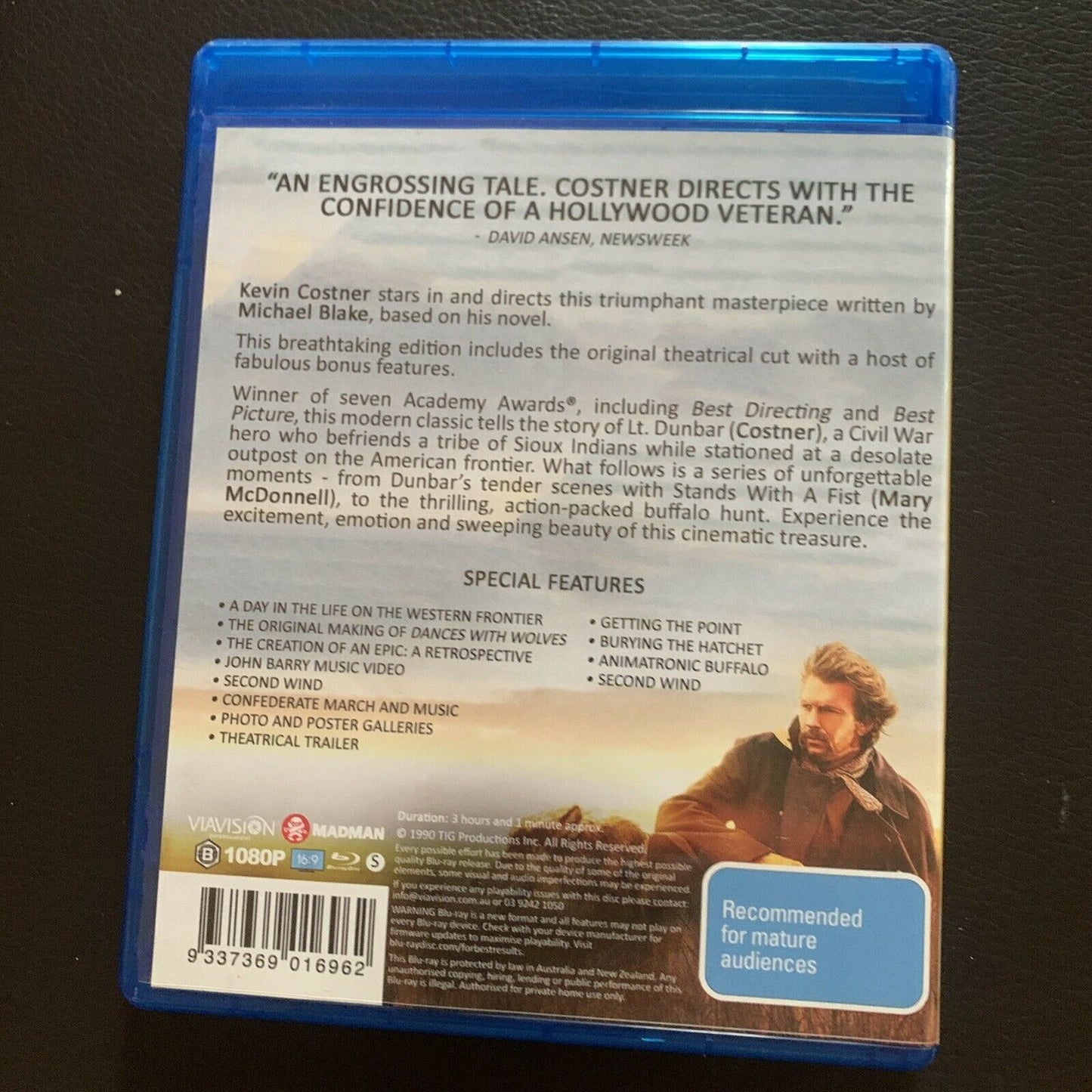 Dances With Wolves - Original Theatrical Cut (Bluray, 1990) Kevin Costner.
