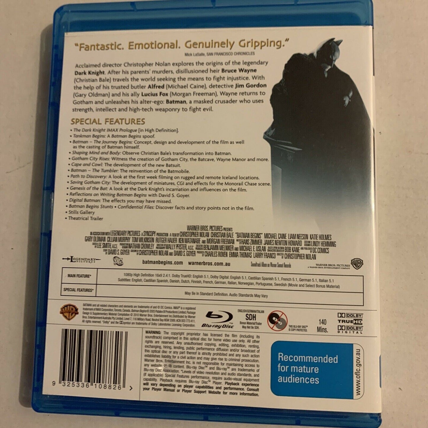 Batman Begins (Platinum Collection) (Blu-ray, 2005)  Christian Bale, Michael Cain