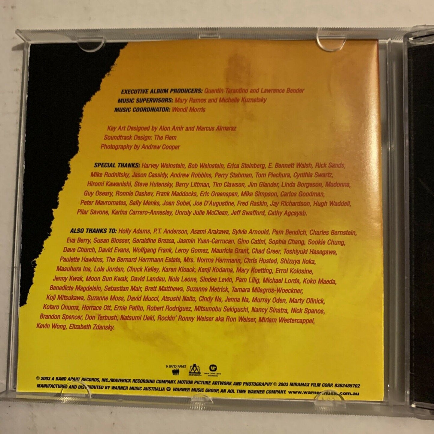 Kill Bill Vol. 1 - Original Film Soundtrack Quentin Tarantino Film CD 2003 OST