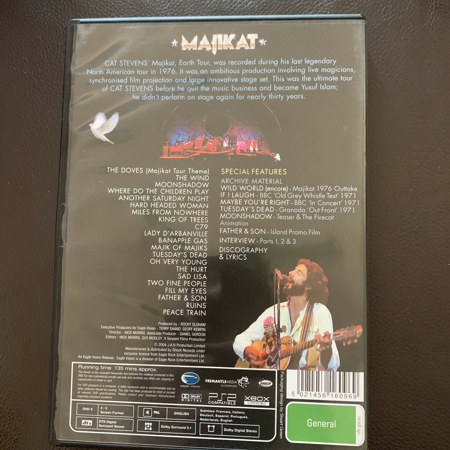 Cat Stevens - Majikat - Earth Tour 1976 (DVD, 1976) Region 4