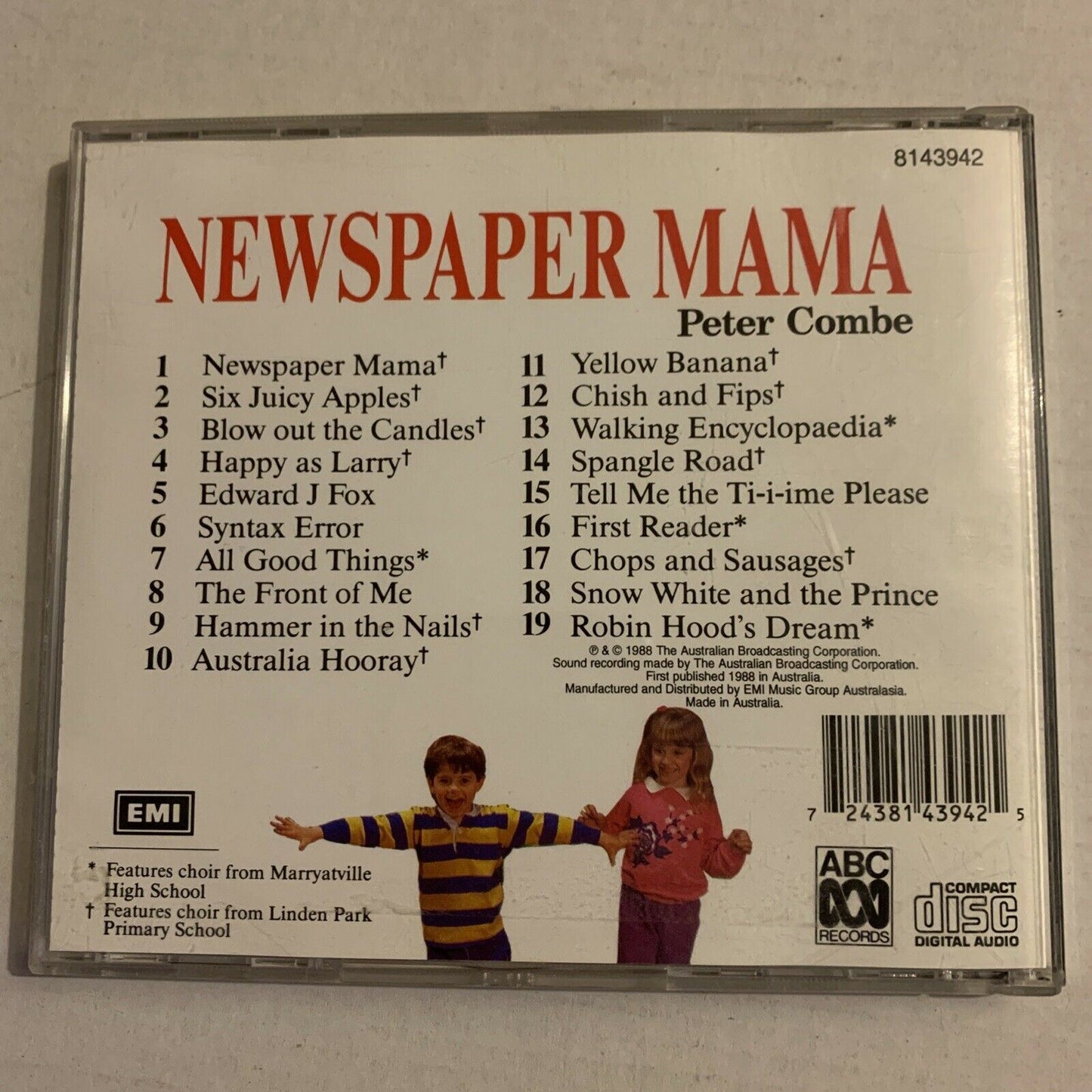 Peter Combe - Newspaper Mama - 19 Songs for Children (CD, 1988)