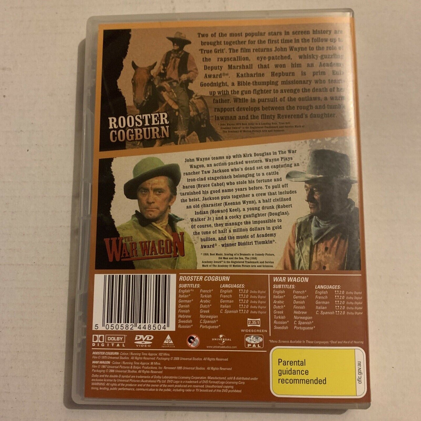 Rooster Cogburn / The War Wagon (DVD, 1975, 2-Disc) John Wayne Region 2,4,5