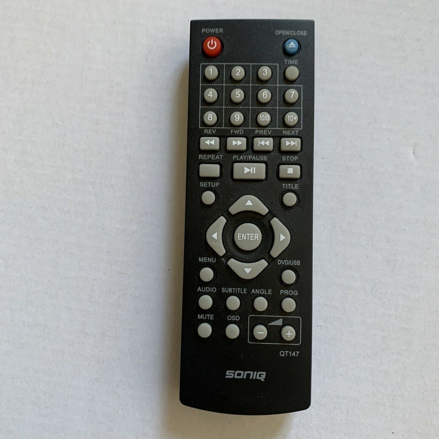 Genuine Soniq QT147 Remote Control For DVD Player *No battery cover*