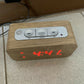 Home & Co - Beige Woodgrain FM Clock Alarm Radio CR-668PL
