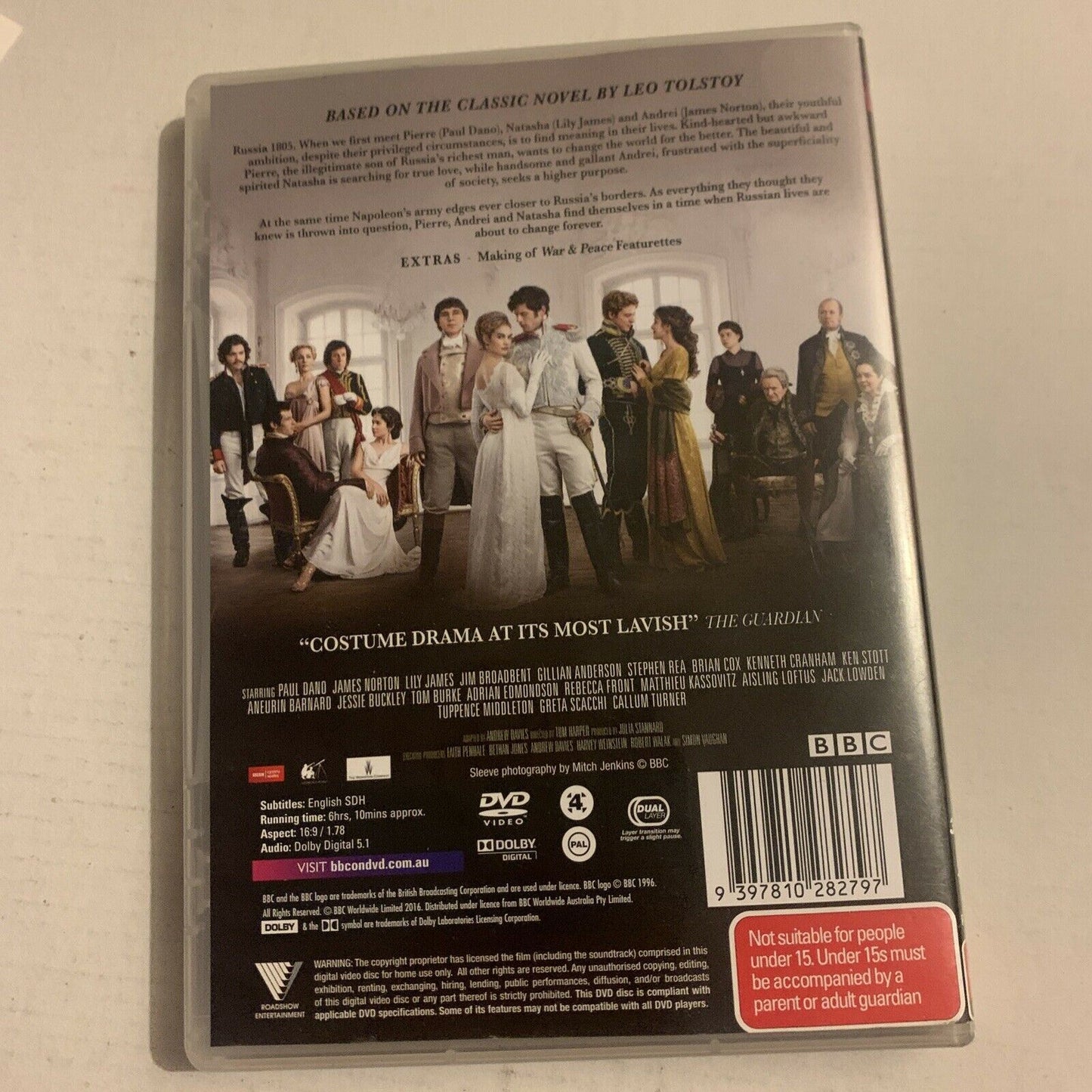 War And Peace : Complete Series (DVD, 2016, 3-Disc Set) James Norton Region 4,2