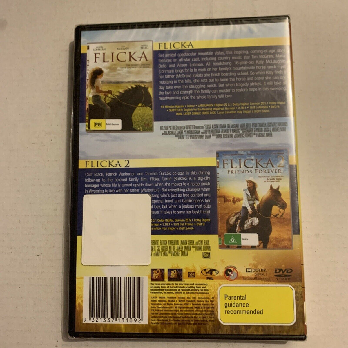 Flicka Cd *New Sealed* Flicka / Flicka 2 - Friends Forever (DVD, 2006) Region 4 ...