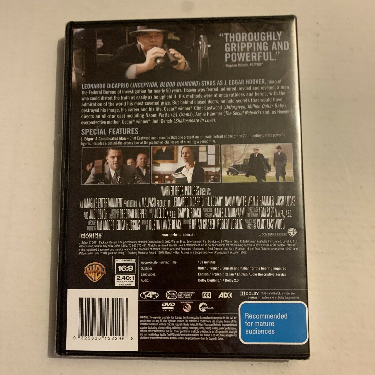 *New Sealed* J. Edgar (DVD, 2011) Leonardo DiCaprio. Region 4