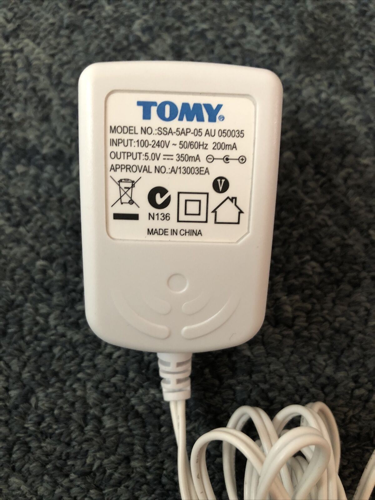 Genuine Tomy SSA-5AP-05 AU AC Adapter 5v 350mA Power Supply