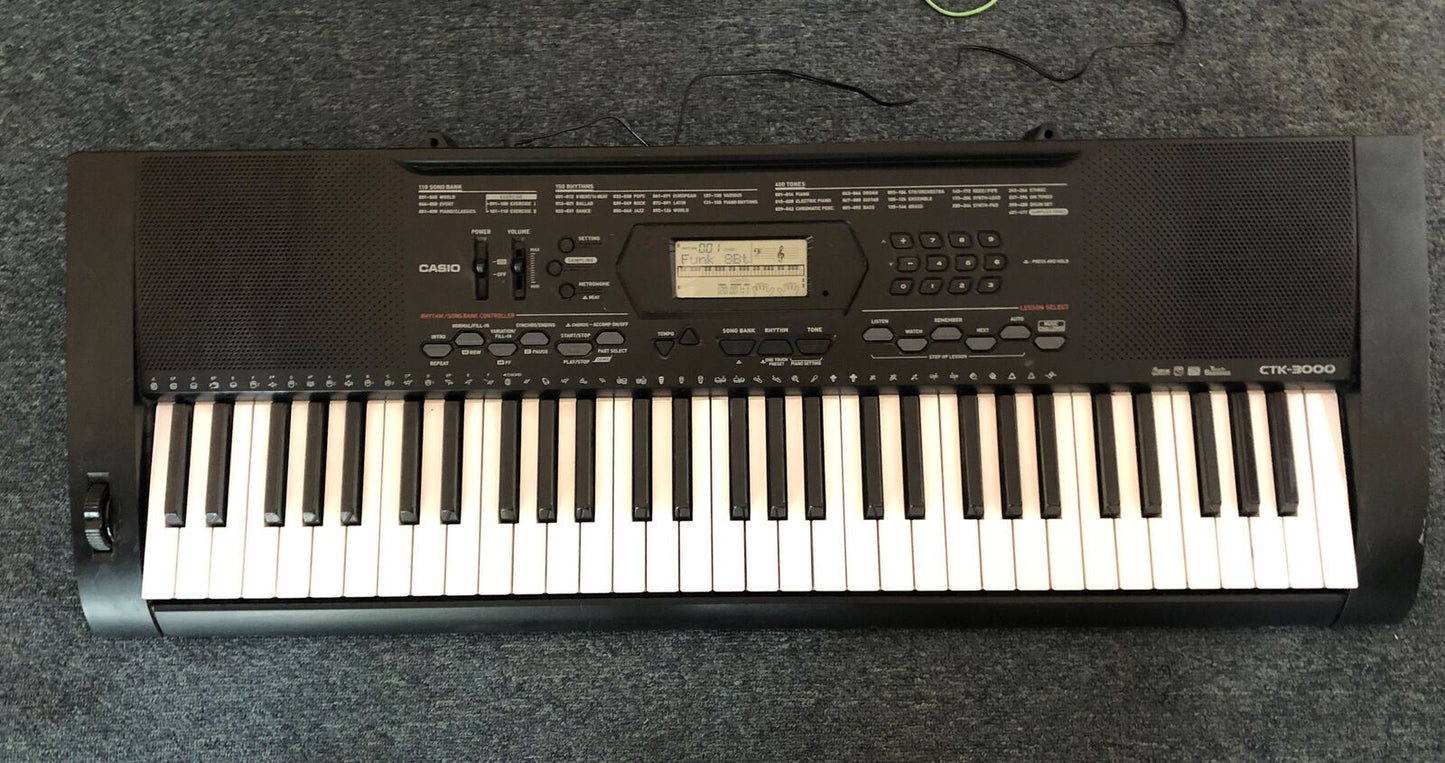 Casio CTK-3000 61 Key, Touch Sensitive Personal Keyboard with MP3 Connection