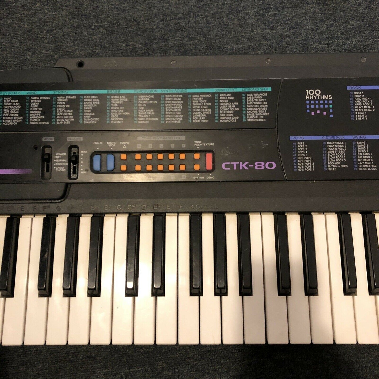 Vintage Casio CTK-80 Electronic Keyboard 49 Keys