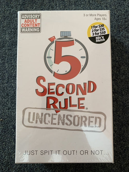 *New Sealed* 5 Second Rule Uncensored Adult Card Game - University Games