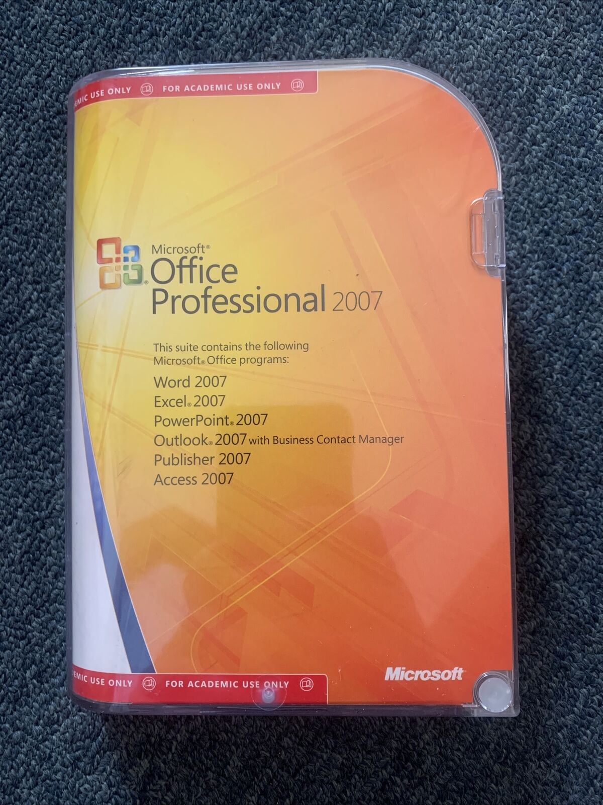 Microsoft Office Professional 2007 For Academic Use PC DVD 2 Discs +Product Key