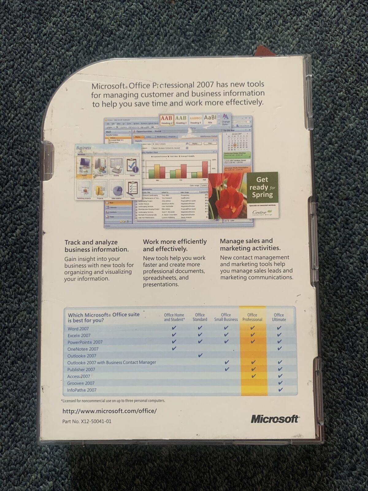 Microsoft Office Professional 2007 For Academic Use PC DVD 2 Discs +Product Key