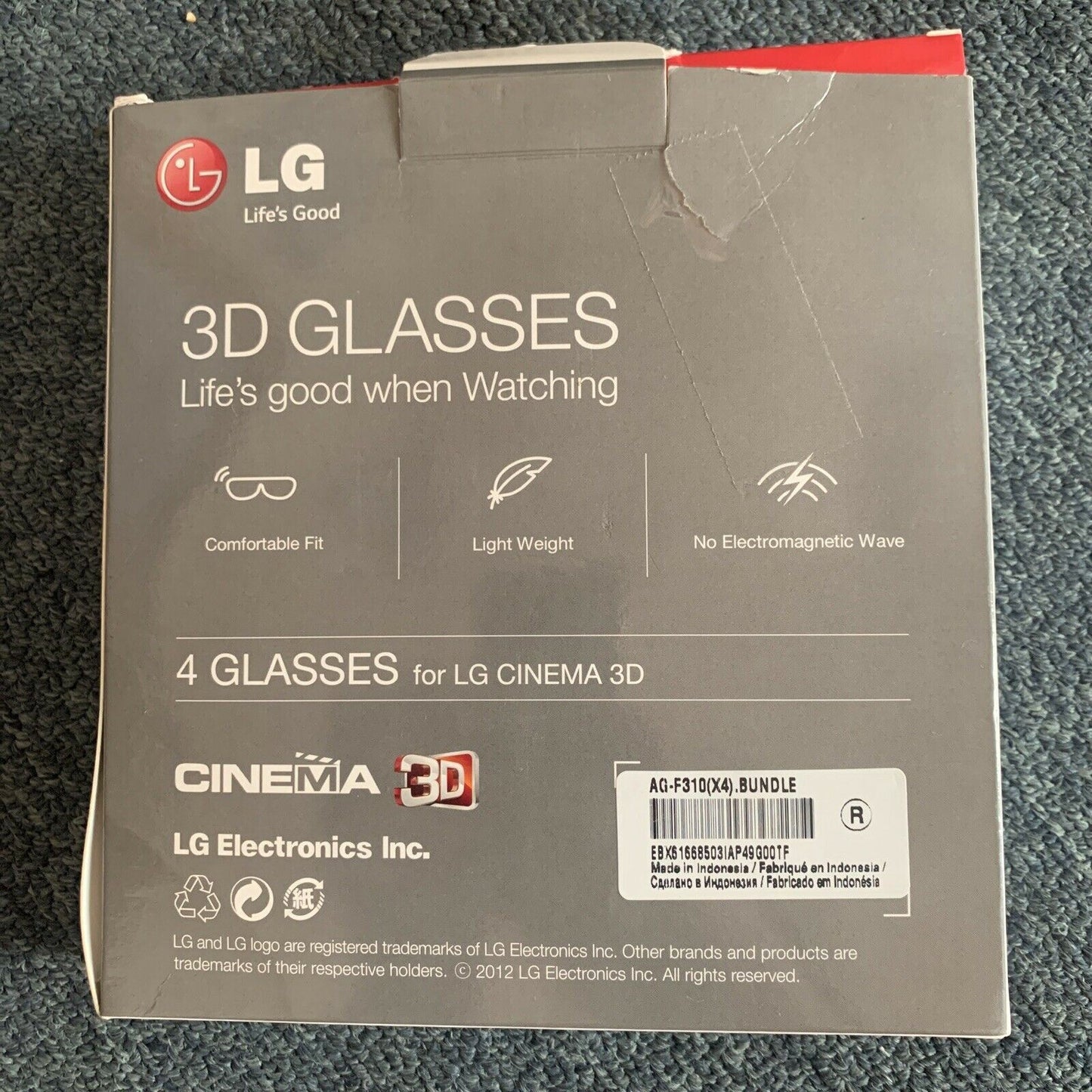 LG 3D Glasses for LG Cinema 3D LED LCD TV 5x Pairs AG-F319
