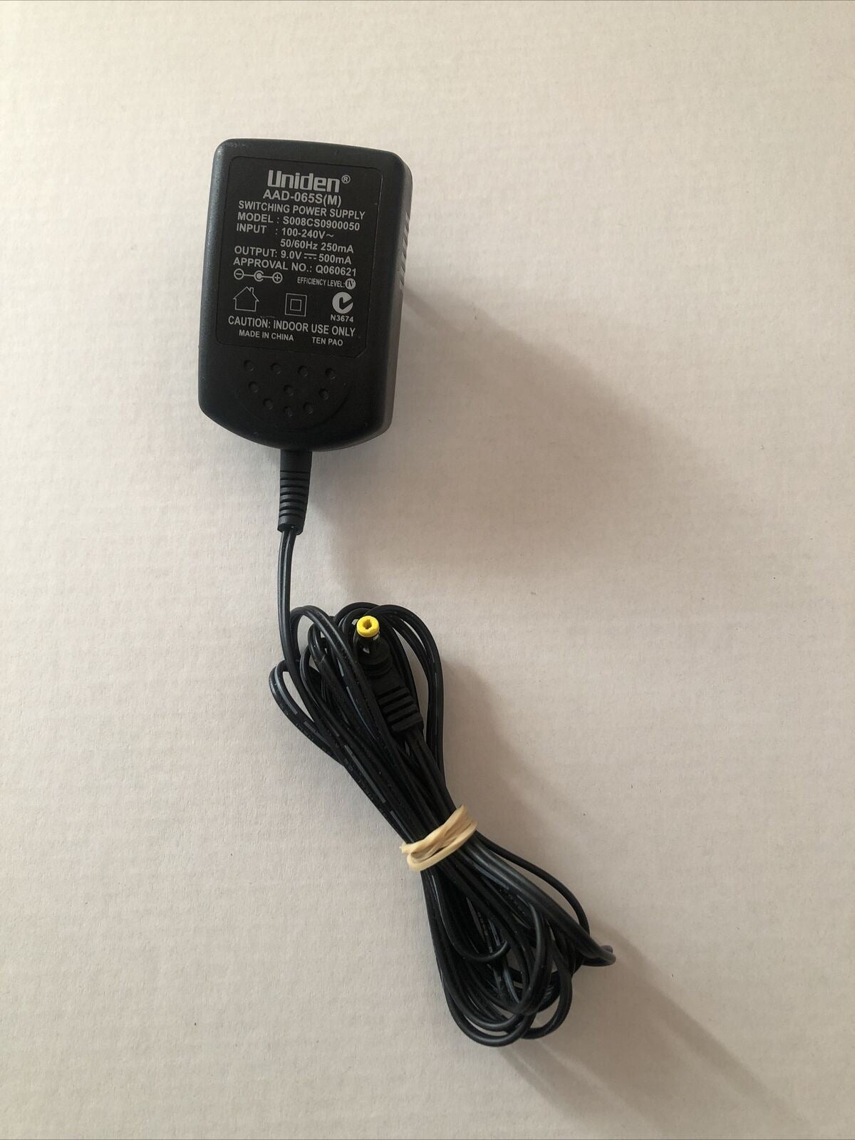 Uniden AAD-065S(M) Switching Power Supply 9v 500mA AC Adaptor