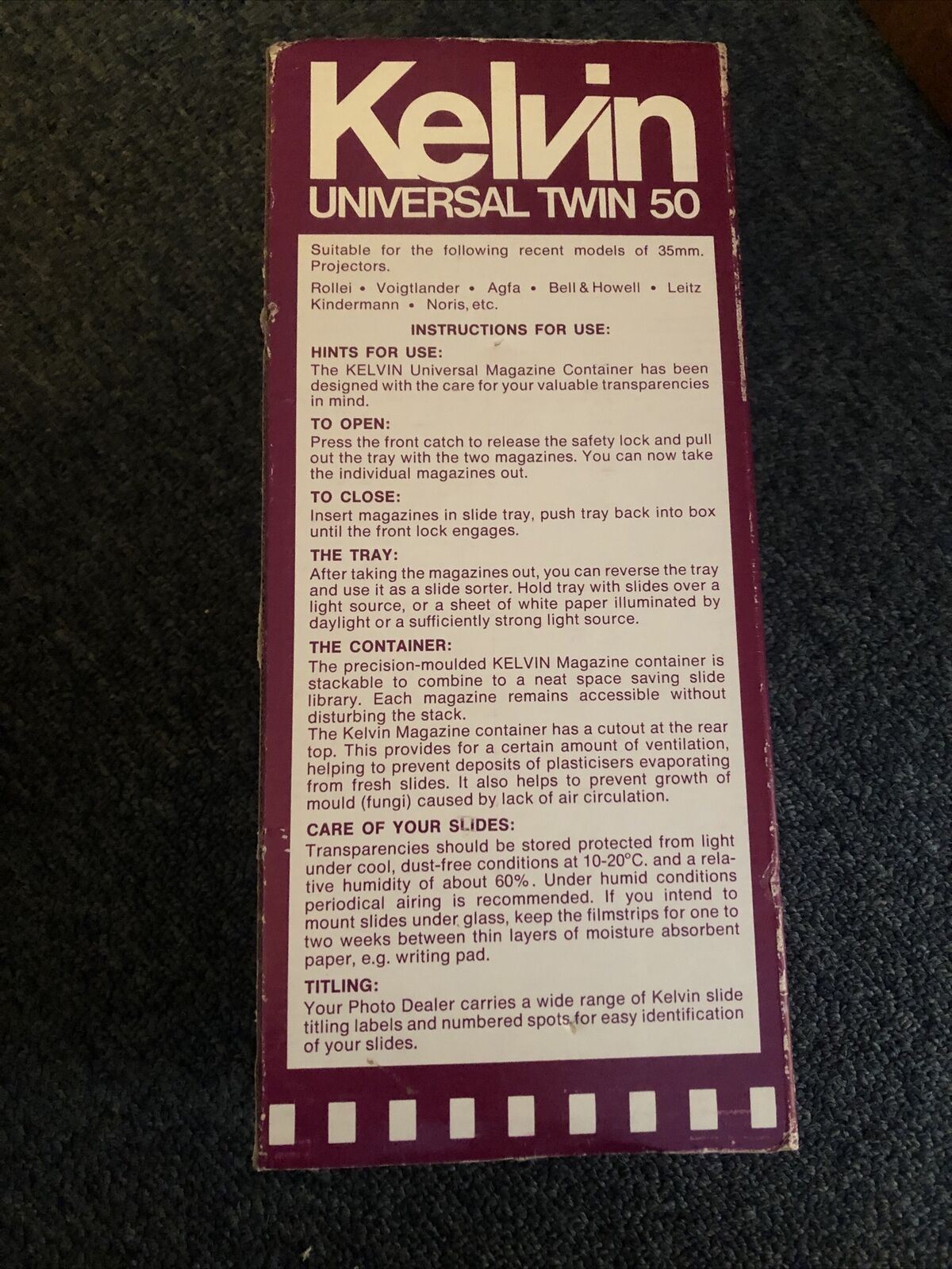 Kelvin Universal Twin 50 Slide Magazine for 35mm slides (2 Pack)