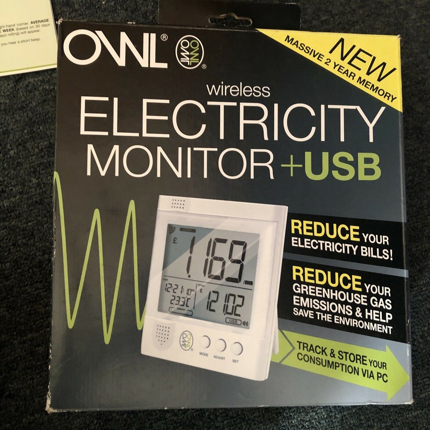 OWL +USB CM160 Wireless Home Electric Energy Monitor Electricity Smart Meter