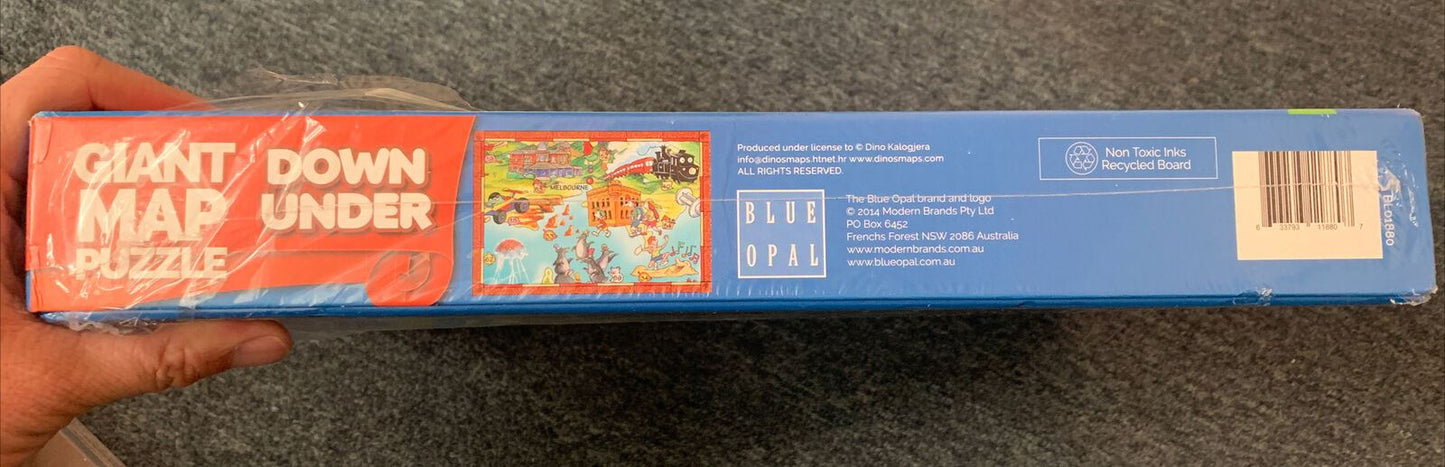 *New Sealed* Blue Opal Giant Map Down Under Jigsaw Puzzle - BL01880