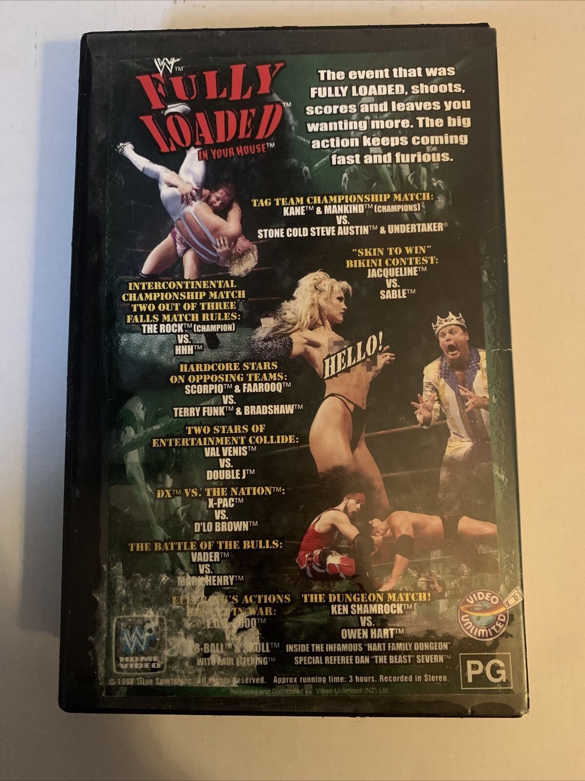 WWF Fully Loaded VHS PAL 1998 Triple H DX Ken Shamrock vs Owen Hart Wrestling