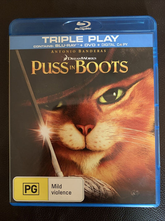 Puss In Boots (Blu-ray & DVD, 2011) Antonio Banderas, Salma Hayek. Region B&4