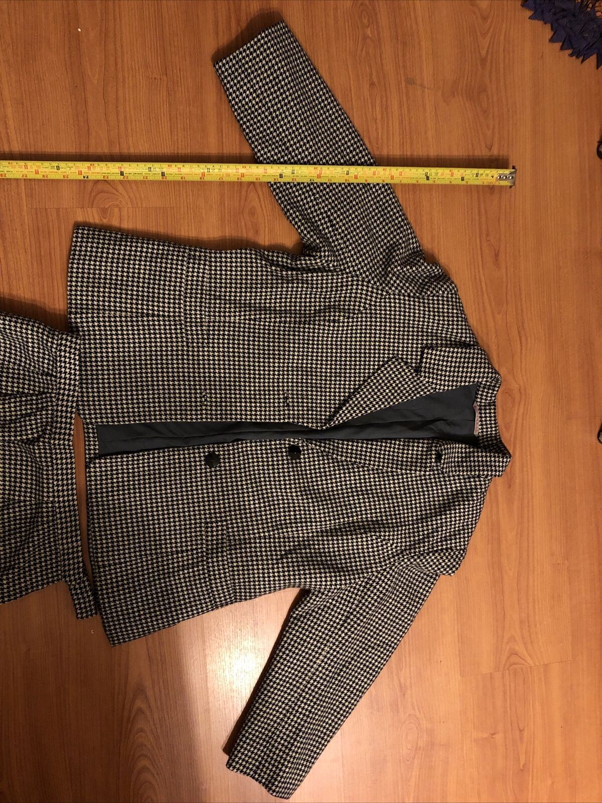 Vintage Luxury Check Fabric Jacket & Pencil Skirt