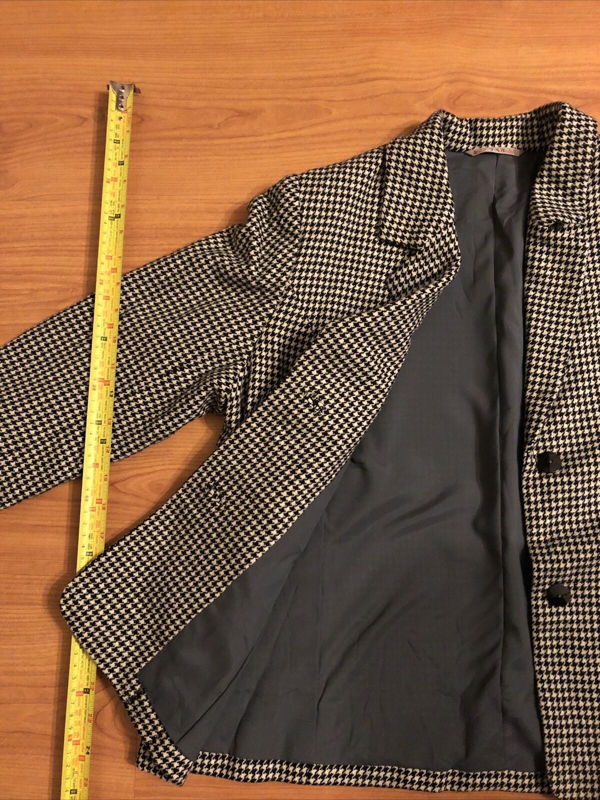 Vintage Luxury Check Fabric Jacket & Pencil Skirt