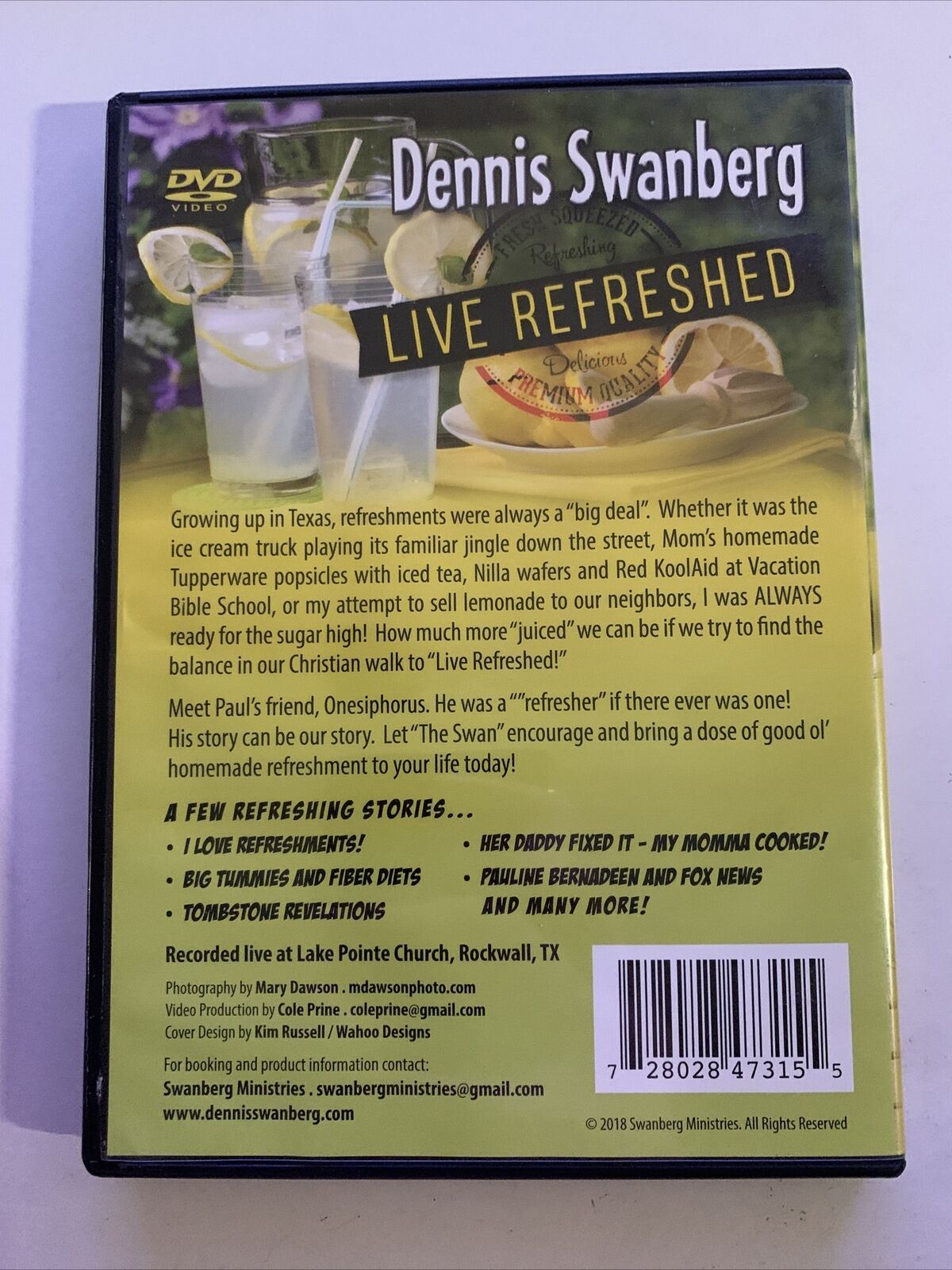 Dennis Swanberg Live Refreshed (DVD) Christian Comedy. Region Free