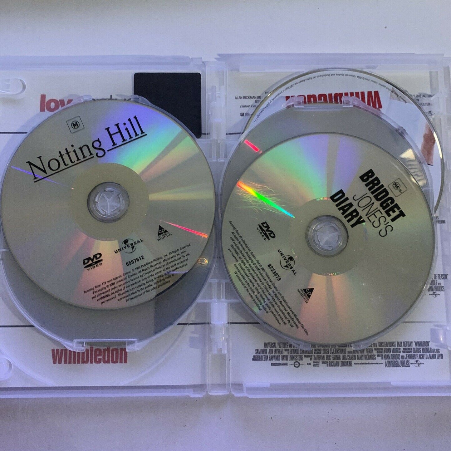 Love Actually / Notting Hill / Bridget Jones Diary 1 & 2 / Wimbledon DVD Region4