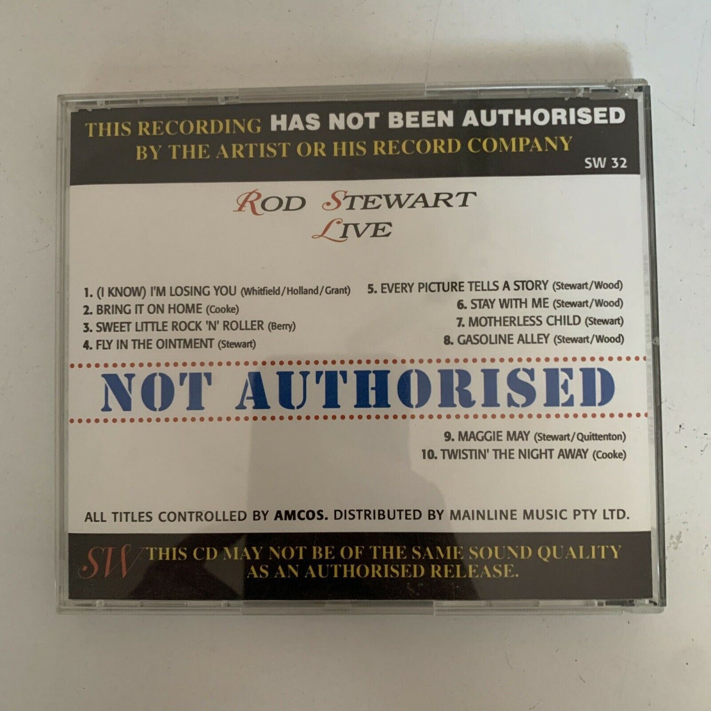 Rod Stewart Live Not Authorised CD Album