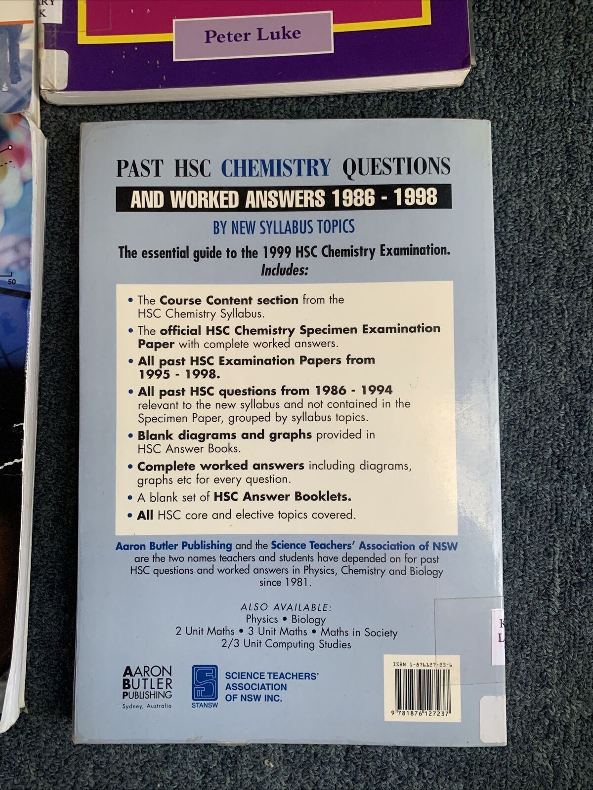 4x SACE Stage 2 Chemistry Books: The Essentials, Past HSC, Revision guide, Exams