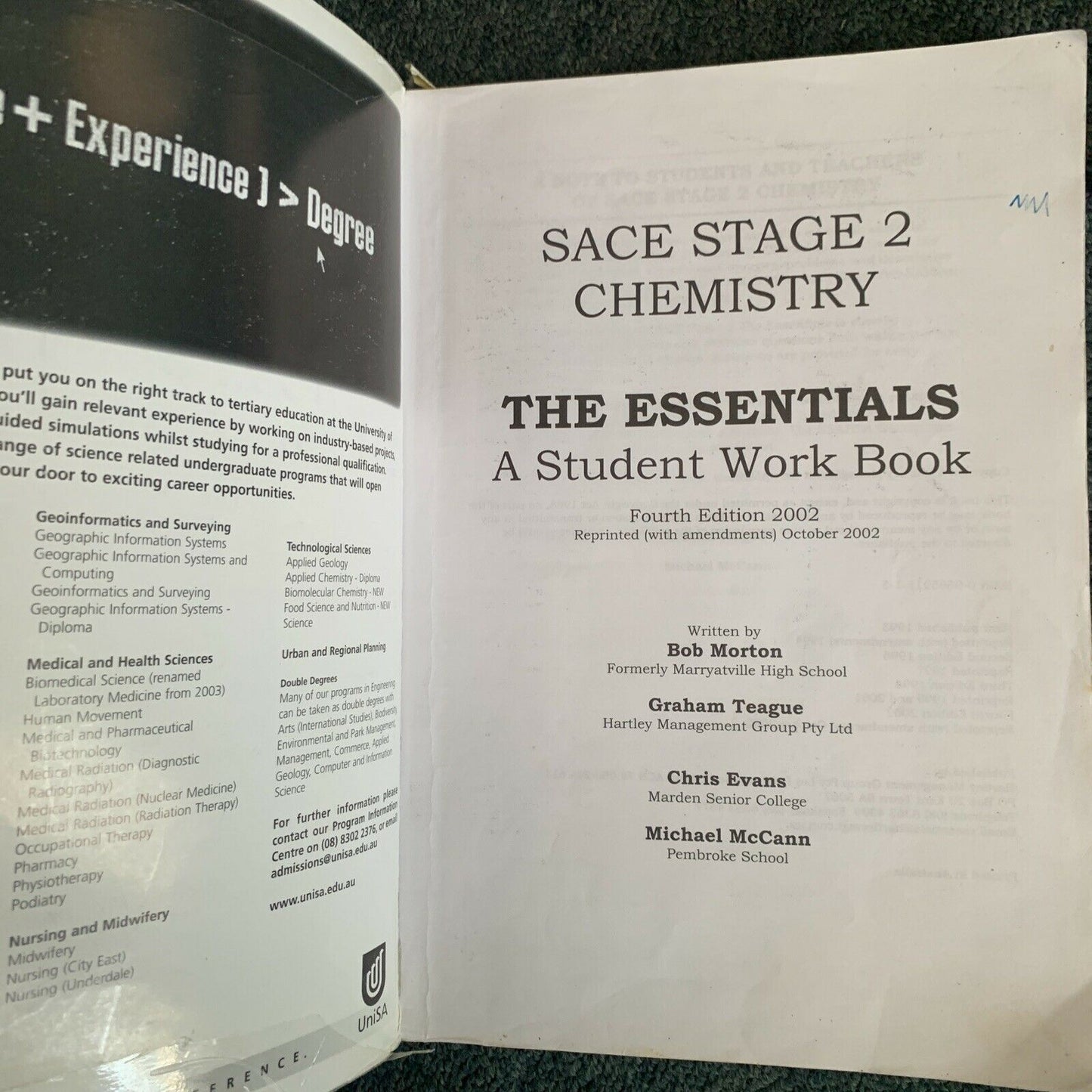4x SACE Stage 2 Chemistry Books: The Essentials, Past HSC, Revision guide, Exams