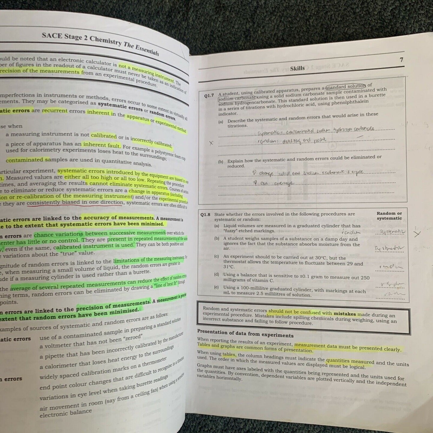4x SACE Stage 2 Chemistry Books: The Essentials, Past HSC, Revision guide, Exams