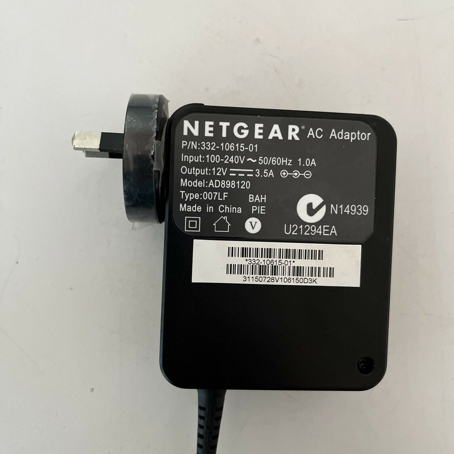 Genuine Netgear 332-10615-01 AC Adaptor AD898129 Power Supply 12v 3.5A