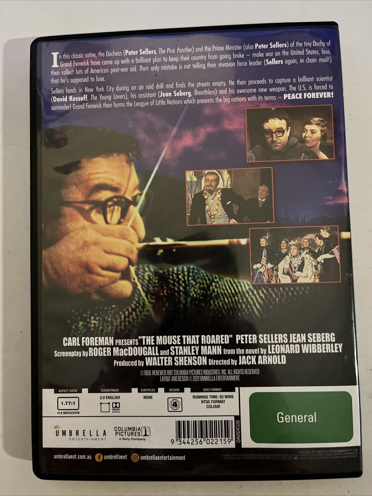 The Mouse That Roared (DVD, 1959) Peter Sellers, Jean Seberg. Region 4