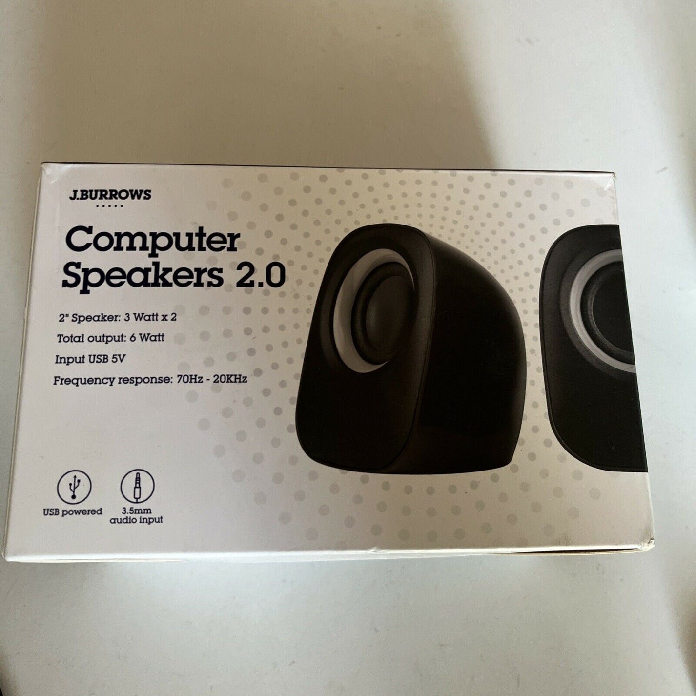 J. Burrows Computer Speakers 2.0 USB Powered Retro Unit