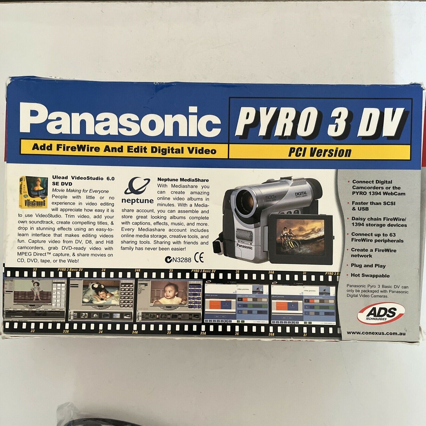 Panasonic Pyro 3 DV FireWire PCI Card Video Capture Card