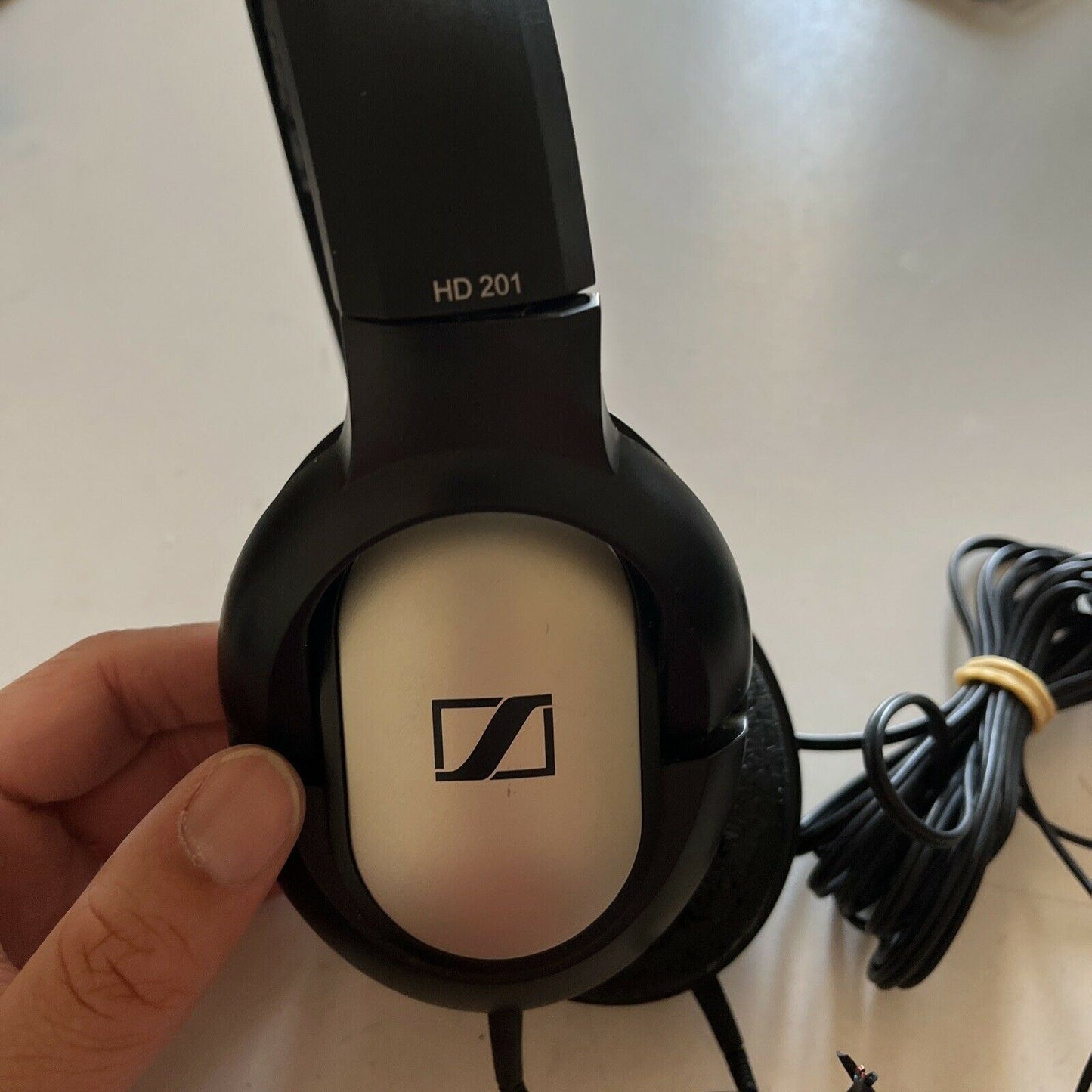 Sennheiser HD 201 Headphones - working but wire sheath broken. for parts/repair