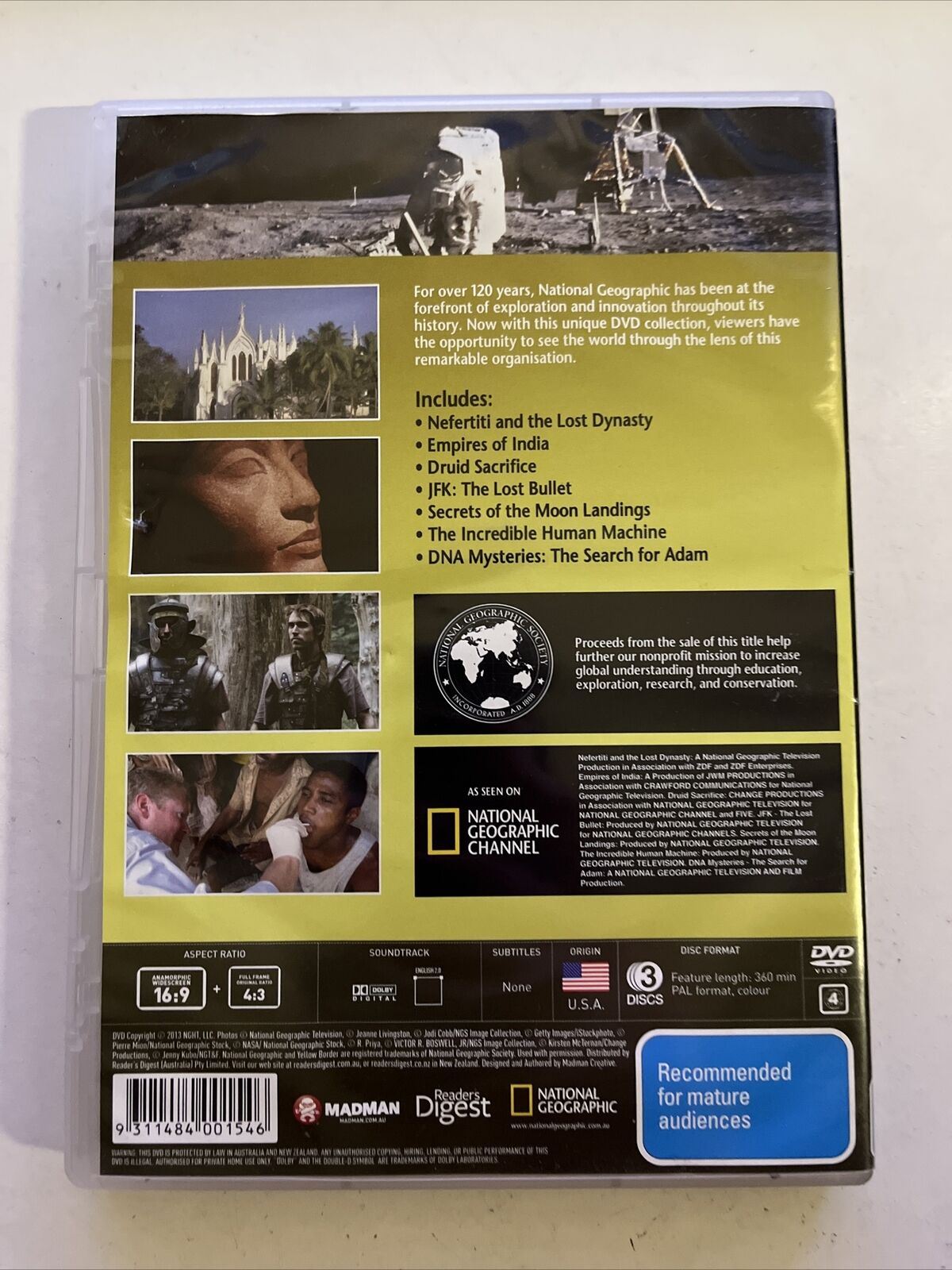 The Best Of National Geographic (DVD, 3-Disc) Documentary Egypt, JFK, Adam & Eve