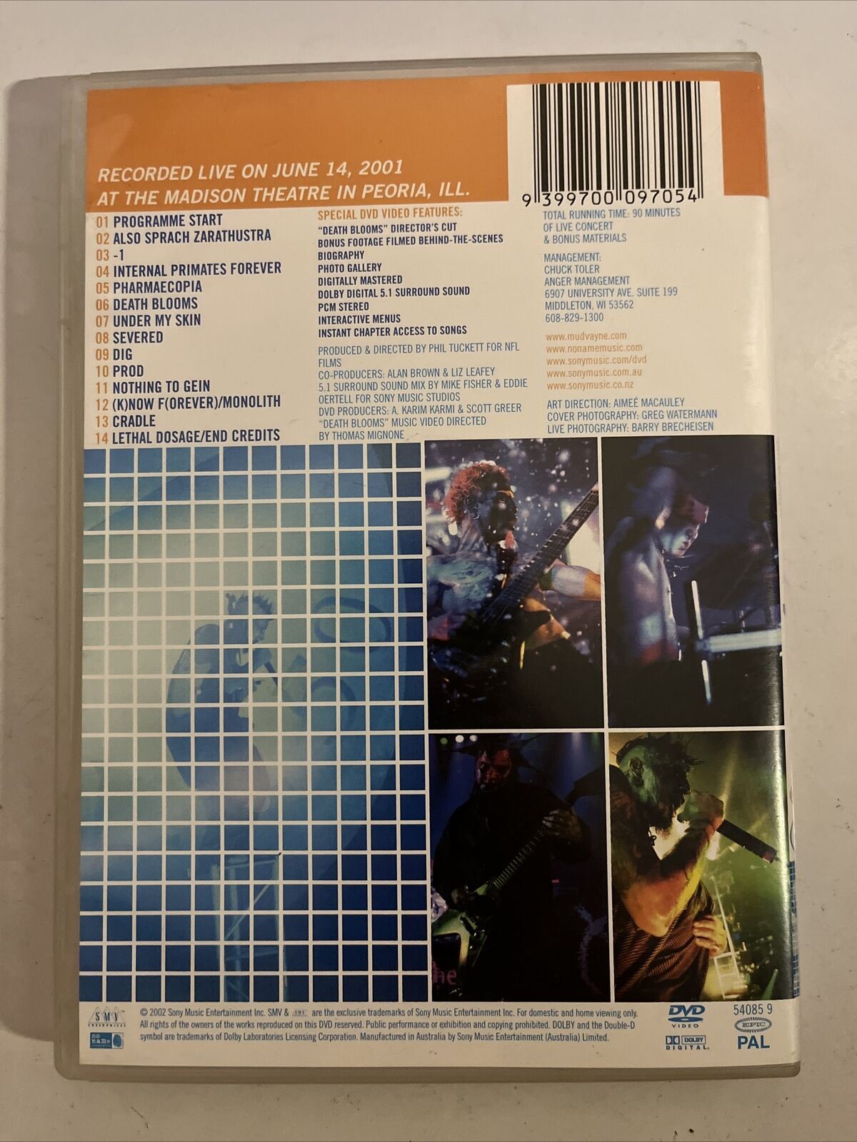 Mudvayne - Live Dosage 50 - Live In Peoria (DVD, 2001) All Regions