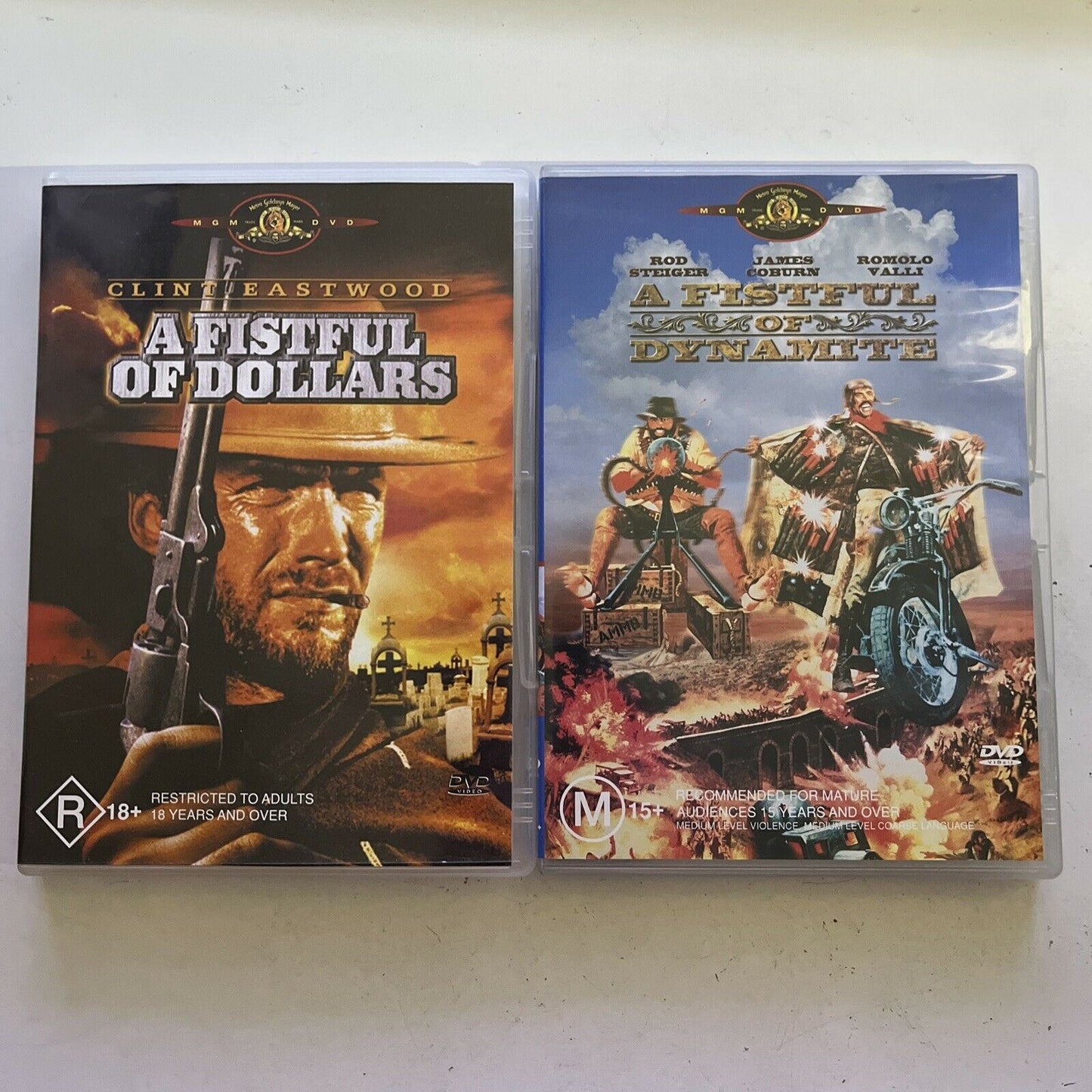 A Fistful Of Dollars / A Fistful Of Dynamite (DVD, 1972) Clint Eastwood. Region4