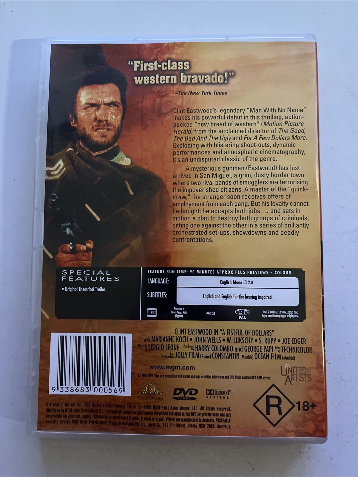 A Fistful Of Dollars / A Fistful Of Dynamite (DVD, 1972) Clint Eastwood. Region4