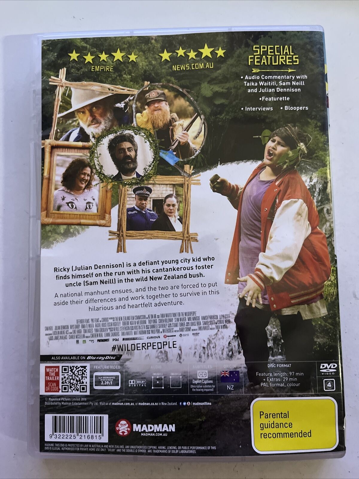 Hunt For The Wilderpeople (DVD, 2016) Sam Neill, Julian Dennison. Region 4