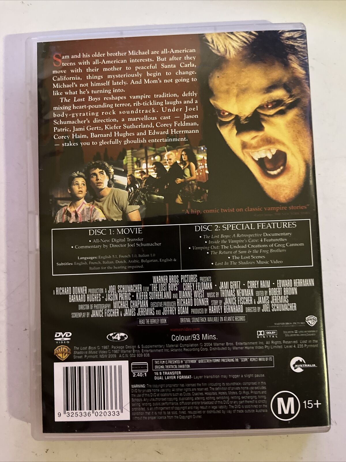 The Lost Boys - Special Edition (DVD, 1987) Kiefer Sutherland, Corey Feldman