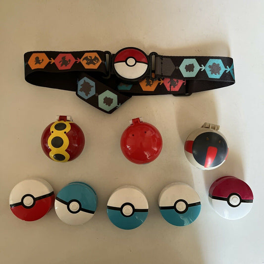 Bulk Lot Pokemon Balls and Pokemon Belt Clip-n-go