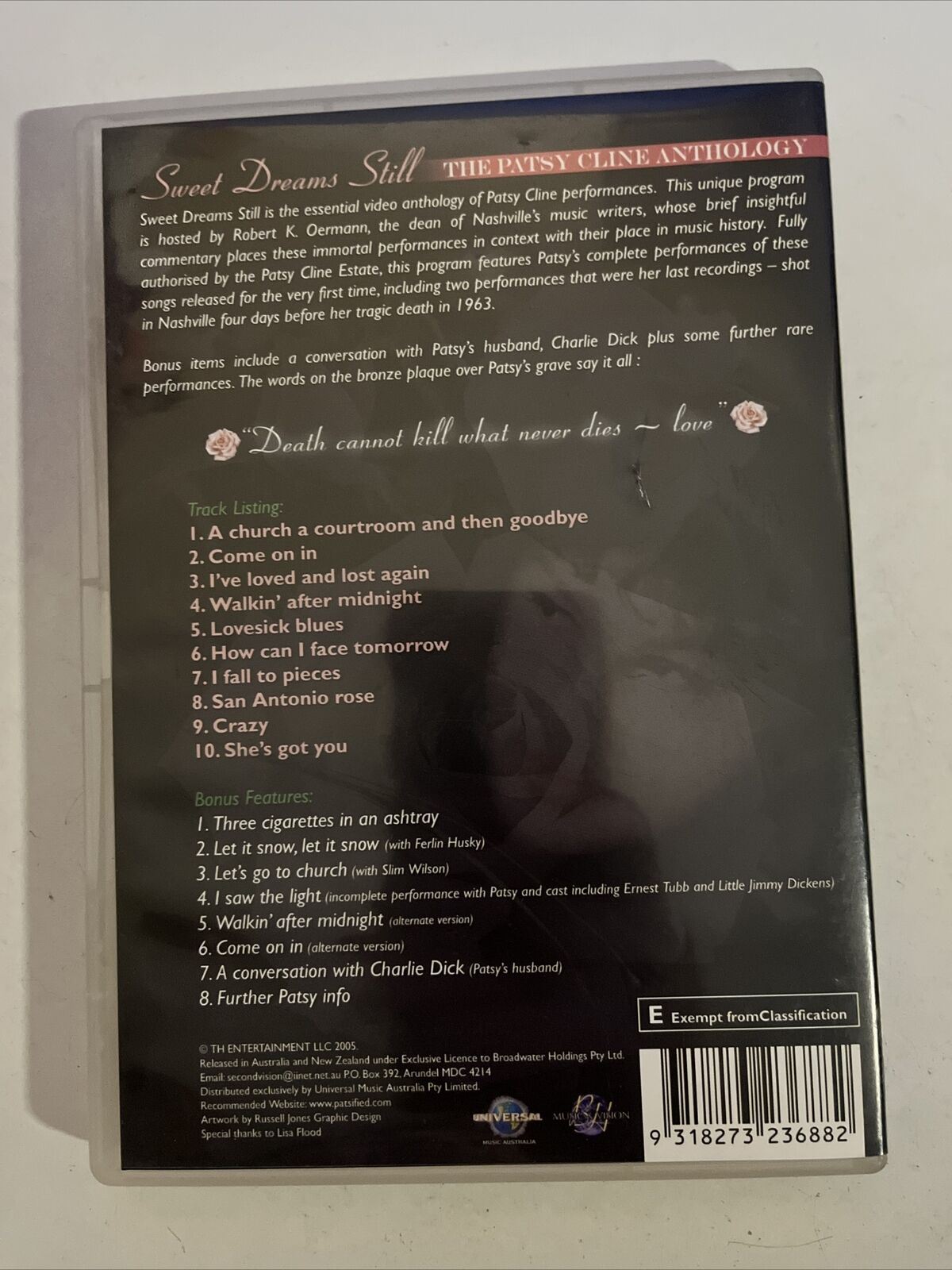 Sweet Dreams Still - The Patsy Cline Anthology (DVD) All Regions