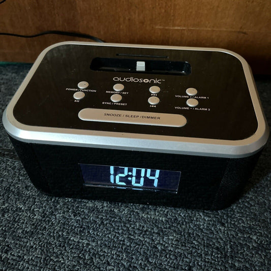 Audiosonic Alarm Clock Radio Lightning iPhone Dock ICR-05131