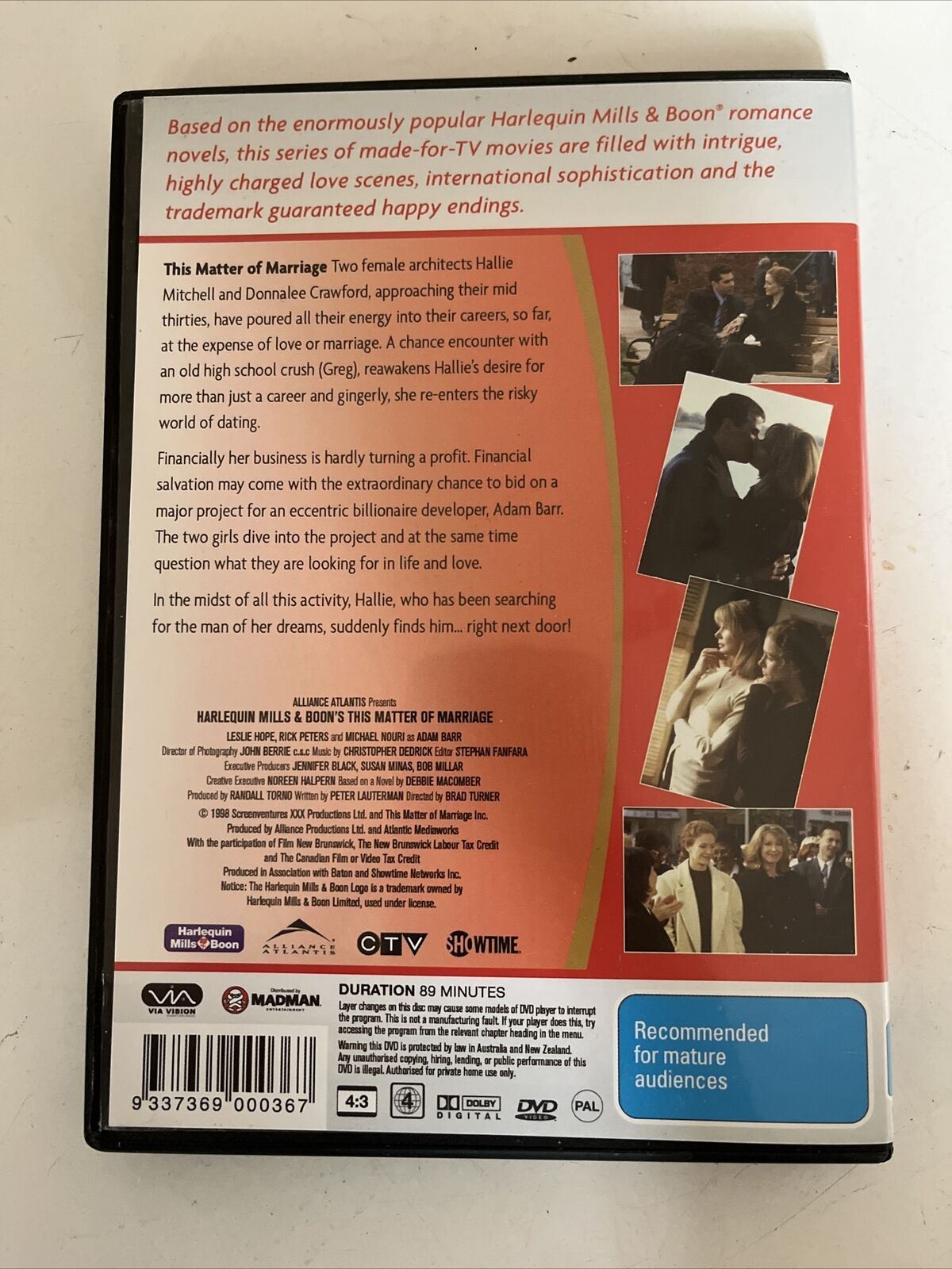 Mills & Boon - This Matter of Marriage (DVD, 1998) Leslie Hope, Sherry Miller